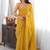 Mustard embellished sequinned silk blend designer saree