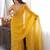 Mustard embellished sequinned silk blend designer saree