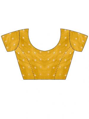Mustard embellished sequinned silk blend designer saree 4