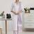women ethnic motifs printed regular kurta with trousers & with dupatta