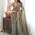 Grey embellished sequinned silk blend designer saree