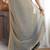 Grey embellished sequinned silk blend designer saree