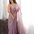 Purple embellished embroidered silk blend designer saree