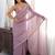 Purple embellished embroidered silk blend designer saree