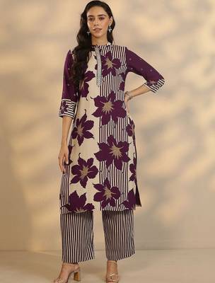 women floral printed regular kurta with palazzos 1
