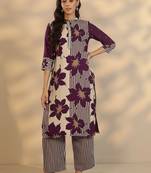 women floral printed regular kurta with palazzos