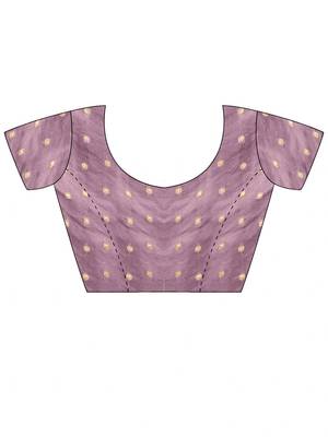 Purple embellished embroidered silk blend designer saree 4