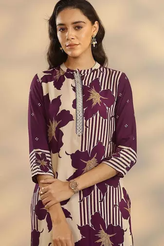 women floral printed regular kurta with palazzos