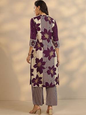 women floral printed regular kurta with palazzos 6