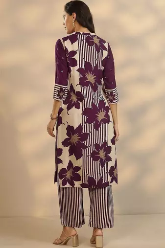 women floral printed regular kurta with palazzos