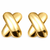 Gold-plated x-cross stud earrings, anti-tarnish jewellery