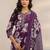 women floral printed regular thread work kurta with trousers & with dupatta