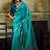 Turquoise silk blend designer banarasi saree
