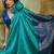Turquoise silk blend designer banarasi saree