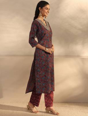 women floral printed regular kurta with trousers & with dupatta 3
