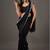 Black embellished embroidered satin designer saree