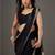 Black embellished embroidered satin designer saree