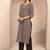 women ethnic motifs printed regular thread work kurta with trousers & with dupatta