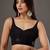 Black embellished embroidered satin designer saree