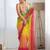 Yellow floral embroidered sequinned saree