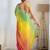 Yellow floral embroidered sequinned saree