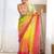 Yellow floral embroidered sequinned saree