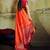 Orange silk blend designer banarasi saree
