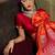 Orange silk blend designer banarasi saree