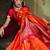 Orange silk blend designer banarasi saree