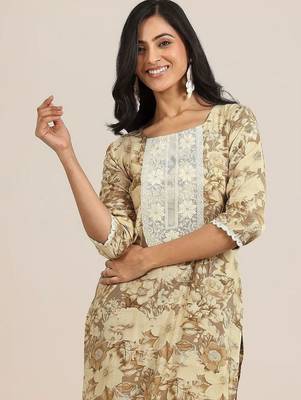 women floral printed regular chikankari kurta with trousers & with dupatta 5