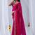 Magenta floral zari silk blend designer saree