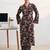 libas black floral print straight kurta set