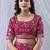 Magenta floral zari silk blend designer saree