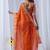 Orange ethnic motifs embroidered silk blend designer saree