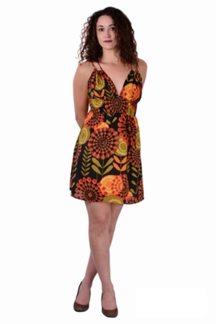 Cotton Printed Black Color Dress - Uttam - 749646