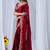 Maroon paisley embroidered silk blend designer saree