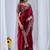 Maroon paisley embroidered silk blend designer saree