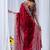 Maroon paisley embroidered silk blend designer saree