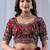 Maroon paisley embroidered silk blend designer saree