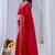 Red ethnic motifs embroidered silk blend designer saree