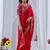 Red ethnic motifs embroidered silk blend designer saree