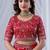 Red ethnic motifs embroidered silk blend designer saree