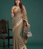 Yellow  cotton saree with blouse piece