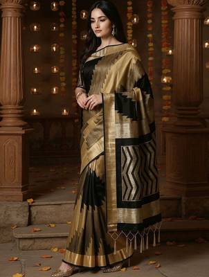 Black woven design zari banarasi saree 1