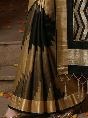 Black woven design zari banarasi saree 5