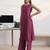 libas burgundy woven design cotton blend straight kurta set