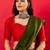 Green colourblocked zari mysore silk saree