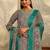 women ethnic motifs printed regular kurta with trousers & with dupatta