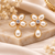 Anti-tarnish, teardrop pendant, stud back, faux pearl petals, festive wear