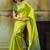 Lime silk blend designer banarasi saree
